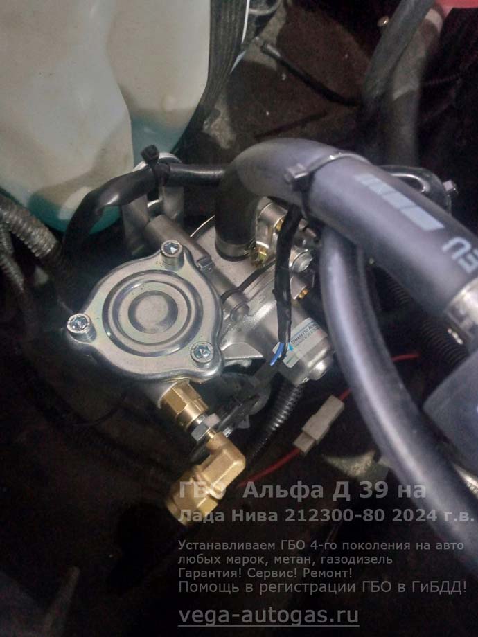 детали ГБО Альфа D39, установка на Ладу Нива Тревел 2024 г.в., 1.7 л., 80 л.с., пробег: 11 140 км., цилиндрический баллон 60 литров в багажнике, за задним рядом сидений, ВЗУ в лючке бензобака, Нижний Новгород, Дзержинск